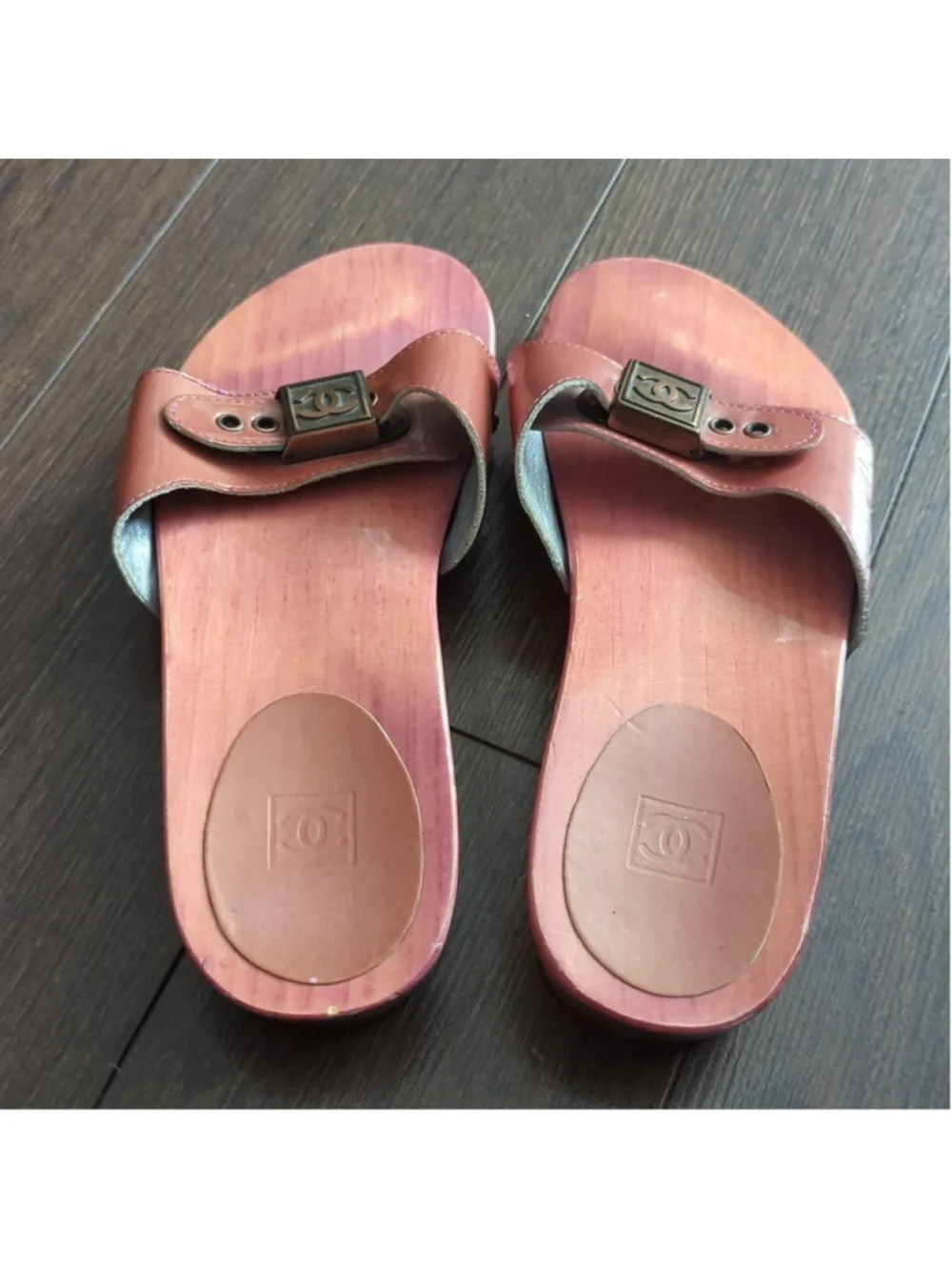 CHANEL Vintage Interlocking CC Logo Clogs